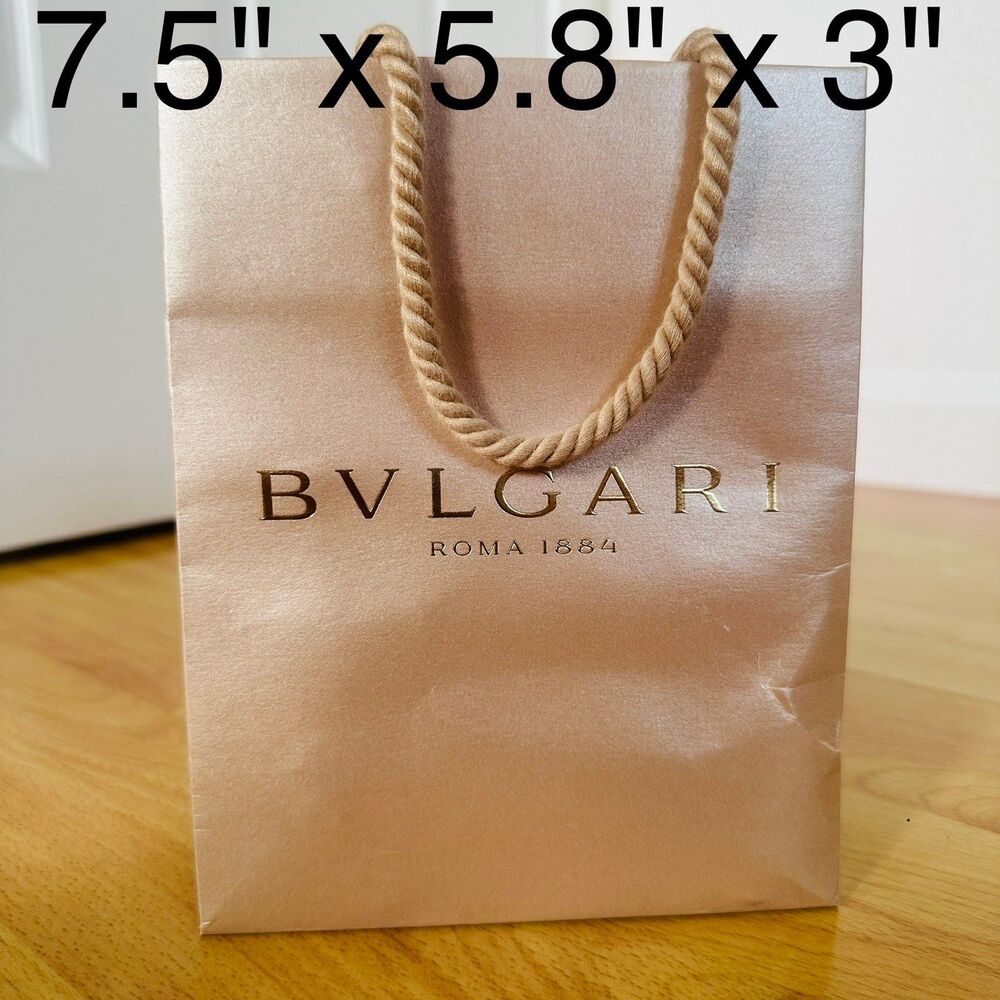 Bvlgari Paper Shopping Bag - copper/tan small, 7.5" x 5.8" x 3" | FLAWED